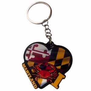 I Love Maryland 3-D Diecut Ring Keychain - NEW Fast Ship